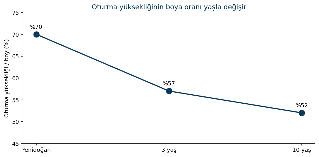 Oturma yüksekliği oranı grafiği
