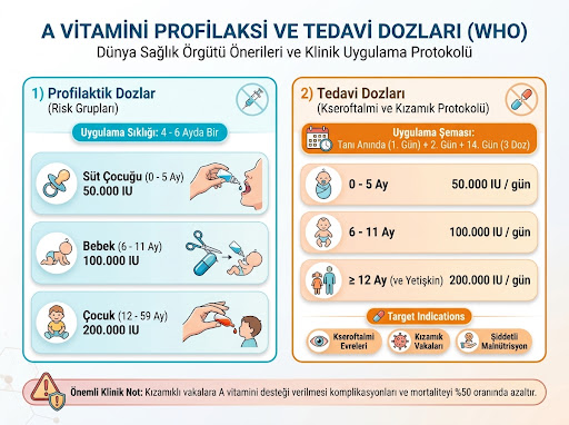 A vitamini profilaksi ve tedavi dozları
