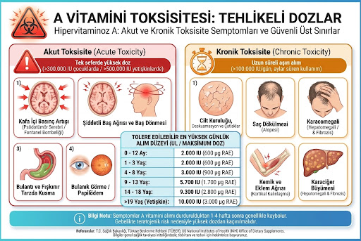 A vitamini toksisitesi - akut ve kronik belirtiler