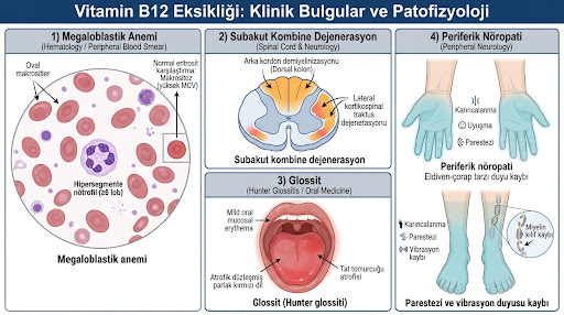 B12 vitamini eksikliği klinik bulguları