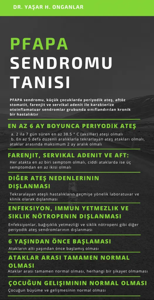 PFAPA sendromu — periyodik ateş, aft, farenjit ve adenit